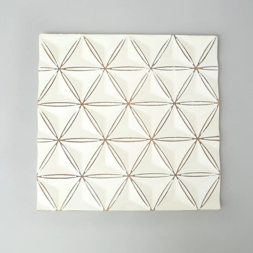 White Square Shape Handcrafted MDF Wall Decor Elegant Home Accent