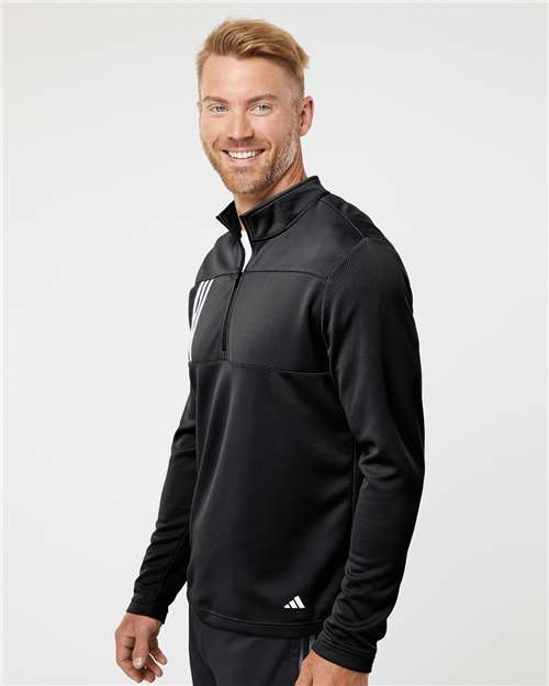 Adidas 3-Stripes Double Knit Quarter-Zip Pullover